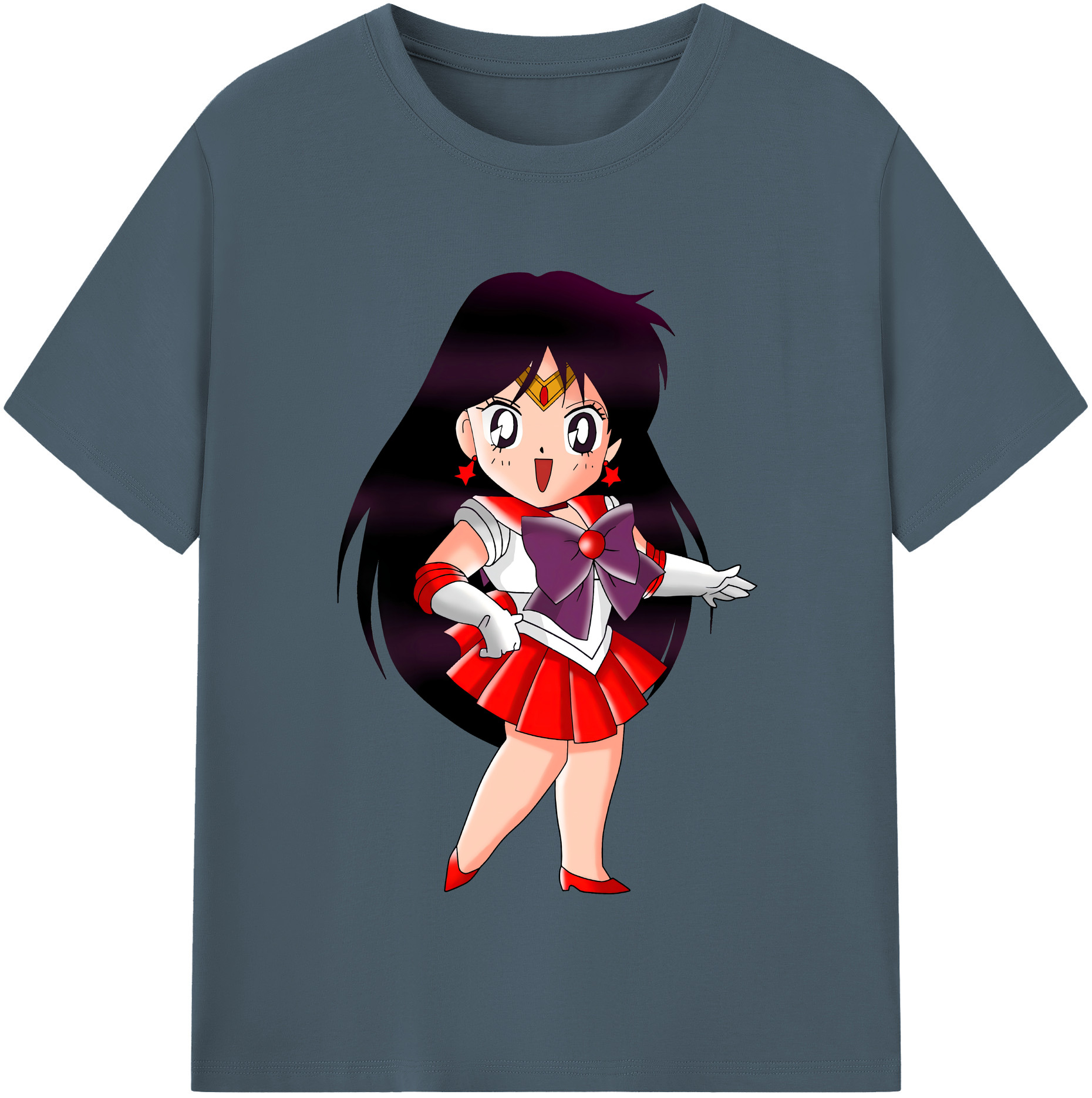 （画像用） 美少女戦士セーラームーン 火野レイ ひの レイ Sailor Moon Hino Rei （セーラーマーズ,Sailor Mars） 綿100％半袖Tシャツ（フロントプリント）